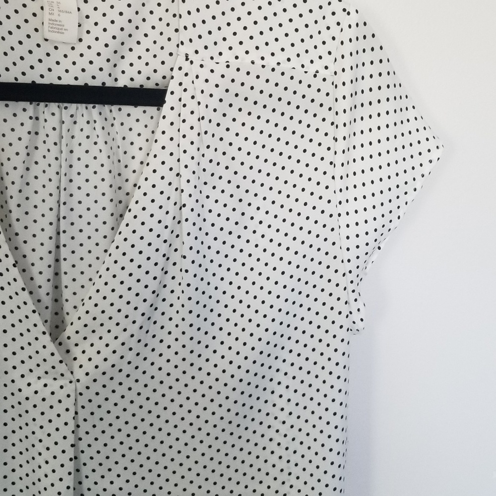 H&M silky work blouse v neck